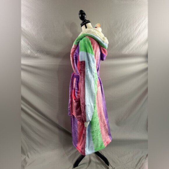 The Oodie Sherpa Robe Multi Stripe NWT - Picture 8 of 12